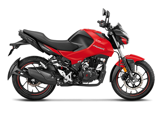 Hero Hunk 160R roja, vista lateral